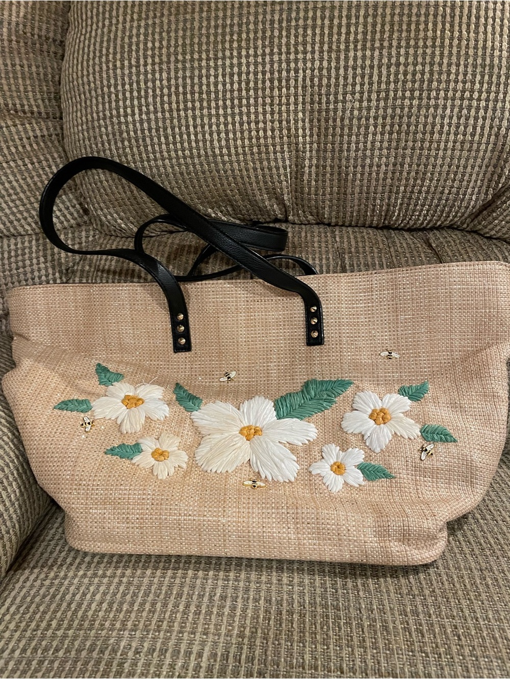 Betsey Johnson floral tote with bees
